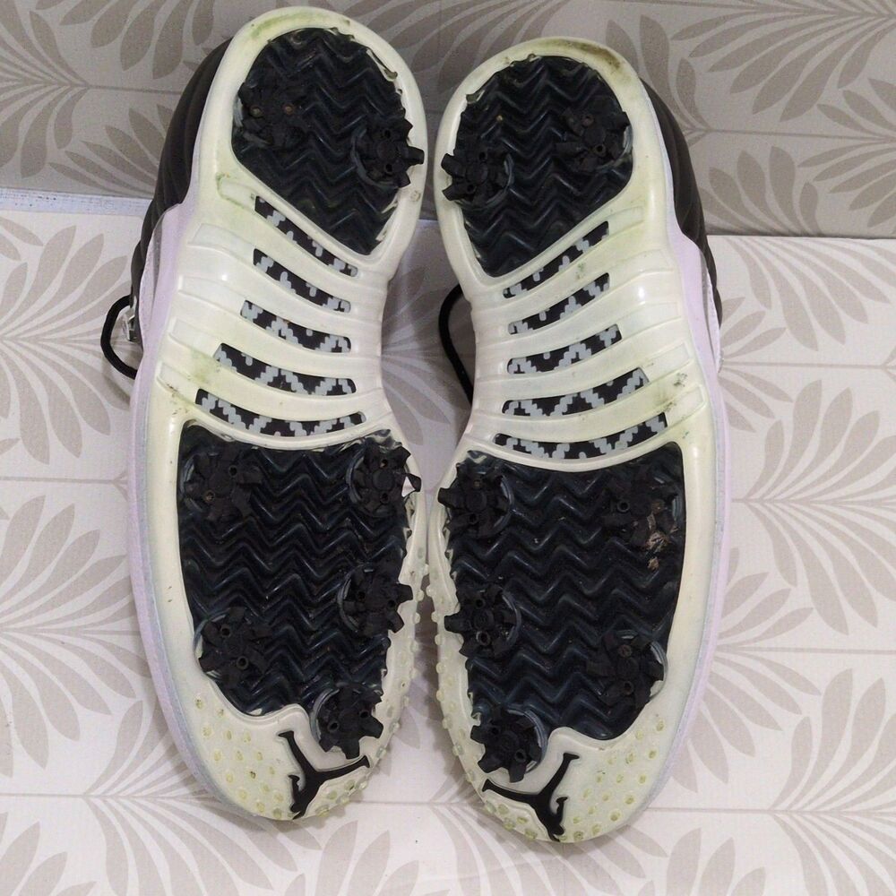 Nike Air Jordan 12 Golf DH4120-010 Mens US 11.5 Black White Spiked - Picture 7 of 9